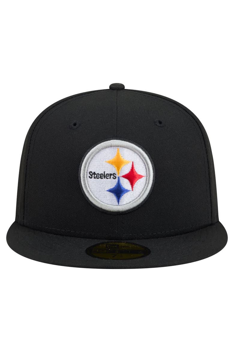Men's New Era Black Pittsburgh Steelers 59FIFTY Fitted Hat, Alternate, color, Black