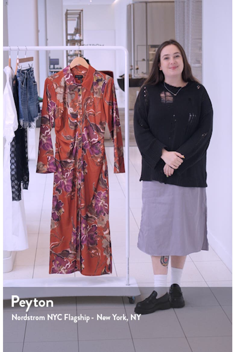 Floral Print Bracelet Sleeve Shirtdress video