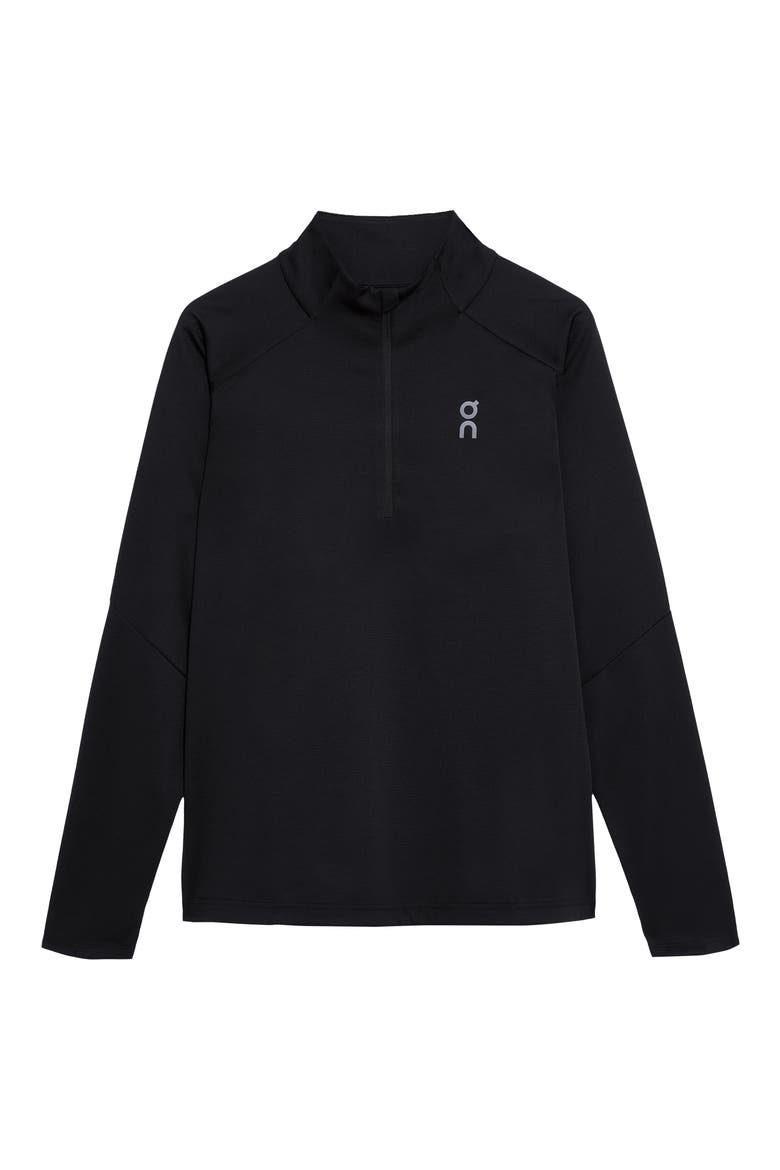 Climate Knit Quarter Zip Running Top, Alternate, color, BLACK