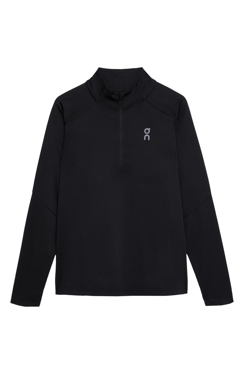 On Climate Knit Quarter Zip Running Top, Alternate, color, Black
