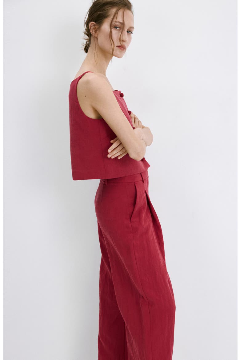 Tailored Straight Leg Pants, Alternate, color, RED