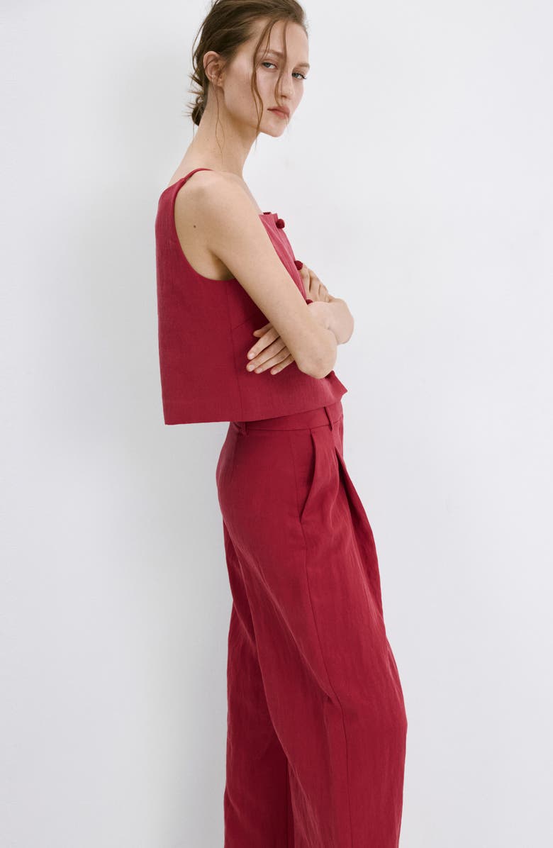 MANGO Tailored Straight Leg Pants, Alternate, color, Red