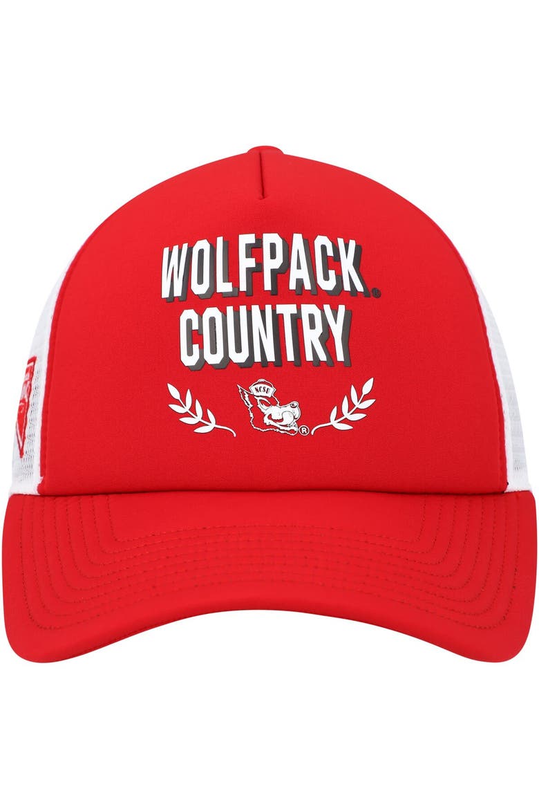 Men's adidas Red NC State Wolfpack Phrase Foam Front Trucker Adjustable Hat, Alternate, color, Red