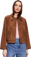 Cynthia Rowley Studded Suede Cropped Jacket