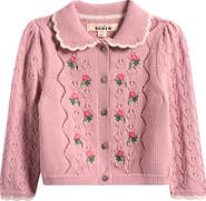 Mini Boden Kids' Collared Pointelle Cardigan