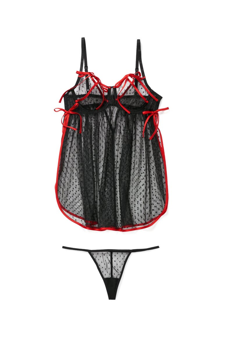 Noemi Babydoll Lingerie, Alternate, color, Black