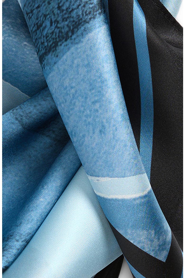 Printed Square Silk Scarf, Alternate, color, BLUE WATERCOLOR