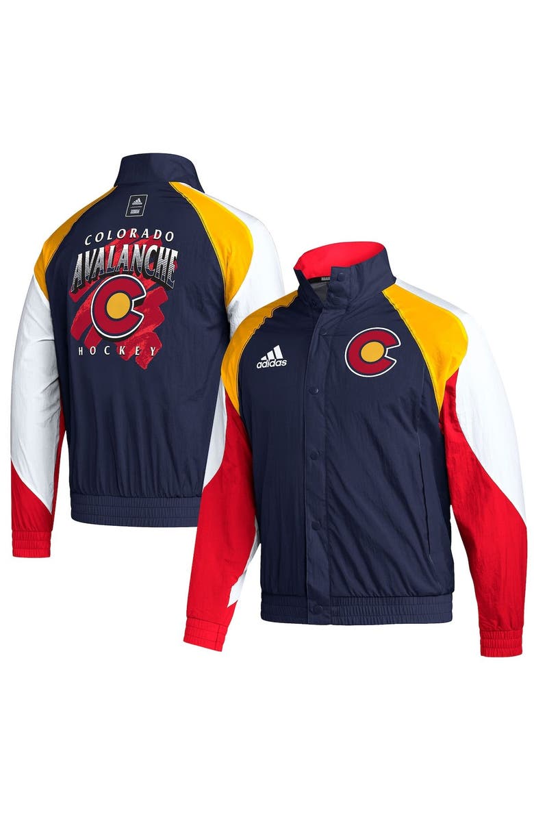 adidas Men's adidas Navy Colorado Avalanche Reverse Retro 2.0 Full-Snap Jacket, Main, color, 