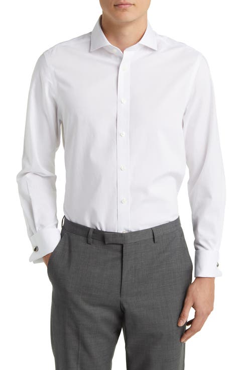 Non-Iron Poplin Cutaway Slim Fit Shirt Double Cuff