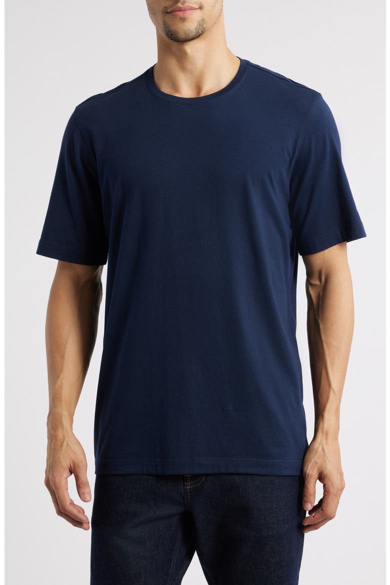 Essential Pima Cotton & Modal T-Shirt, Main, color, NAVY