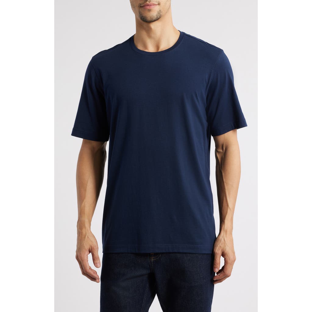 Johnston & Murphy Essential Pima Cotton & Modal T-shirt In Navy