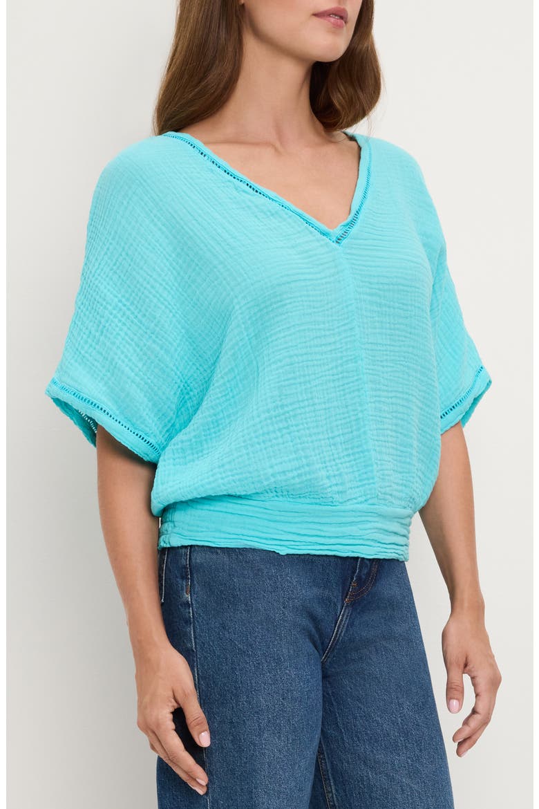 Imani Cropped Dolman Sleeve Top, Alternate, color, ARUBA