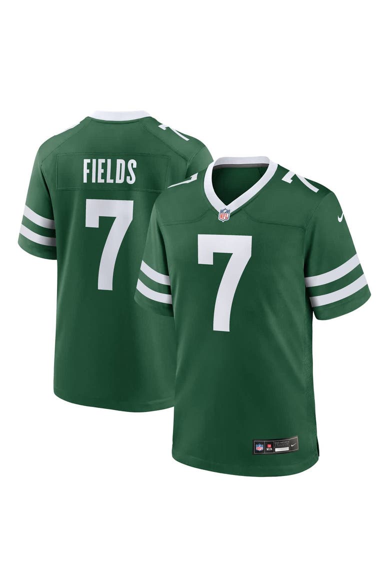 Youth Nike Justin Fields Legacy Green New York Jets Game Player Jersey, Main, color, Green