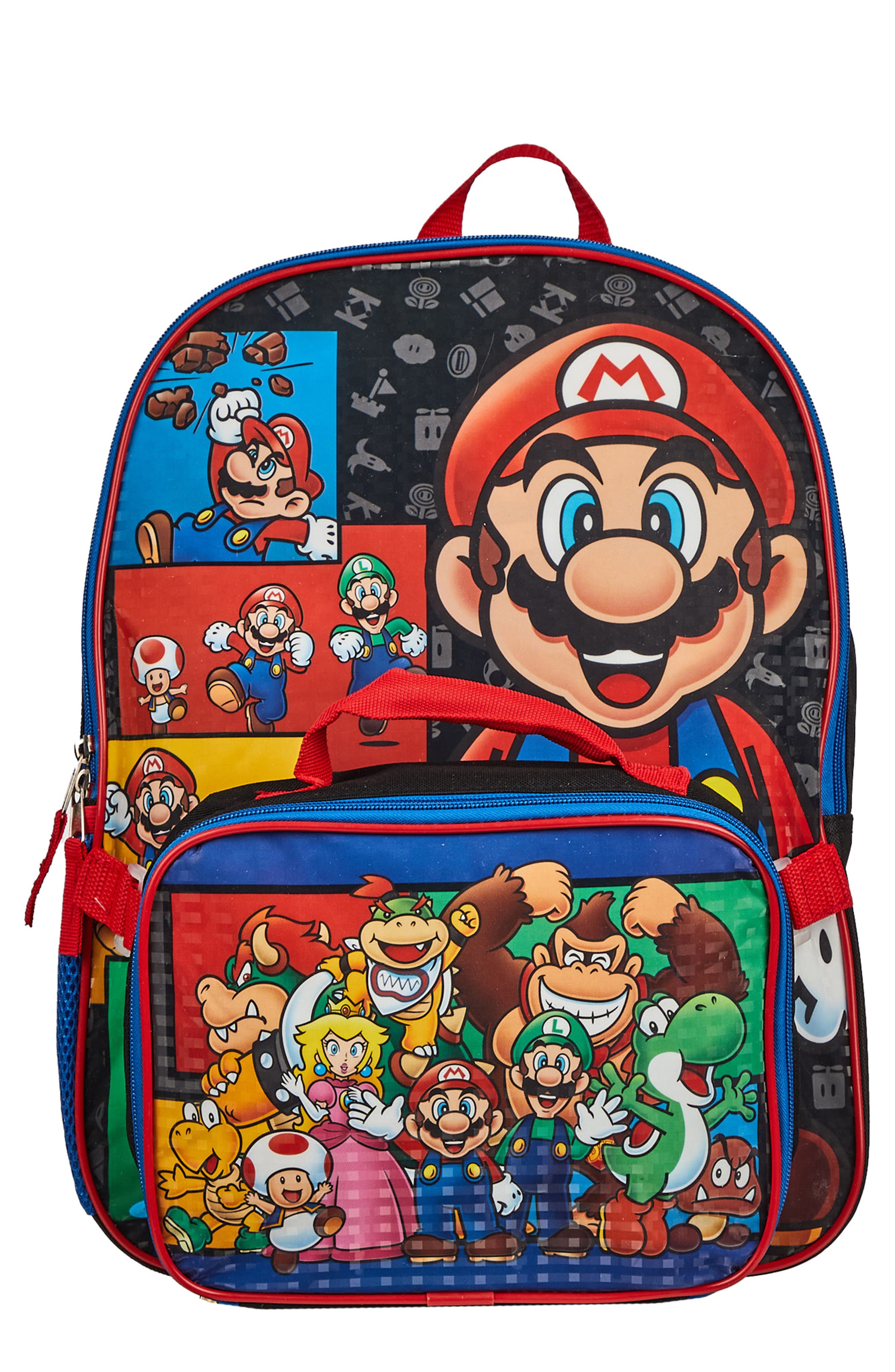 BIOWORLD Mario Backpack with Lunchbox, Main, color, 