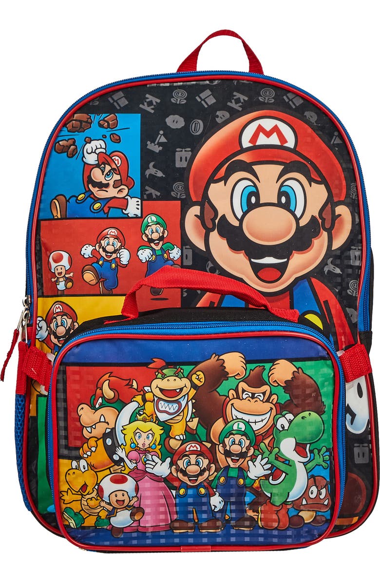 BIOWORLD Mario Backpack with Lunchbox, Main, color,