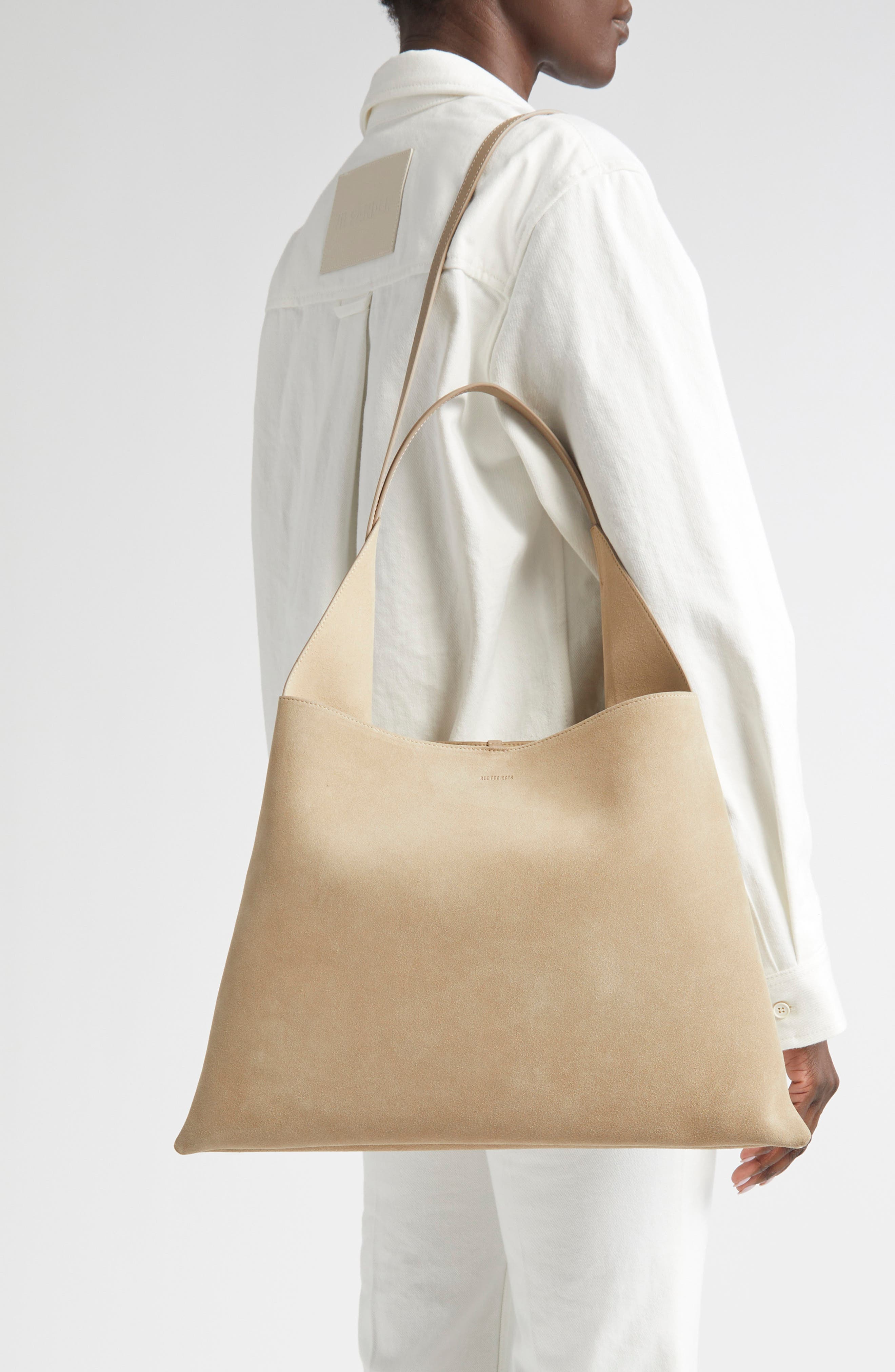 Ree Projects Large Clare Suede Tote, Alternate, color, Sandstone