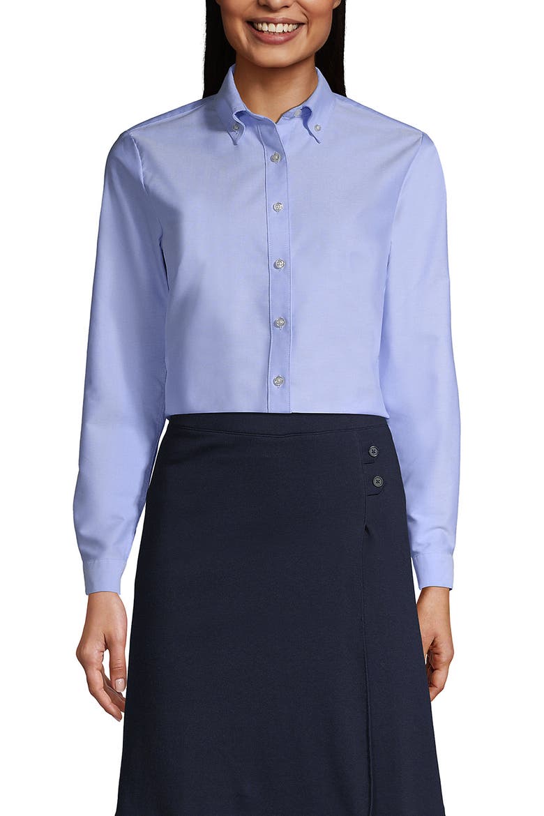 School Uniform  Long Sleeve Oxford Dress Shirt, Main, color, Blue