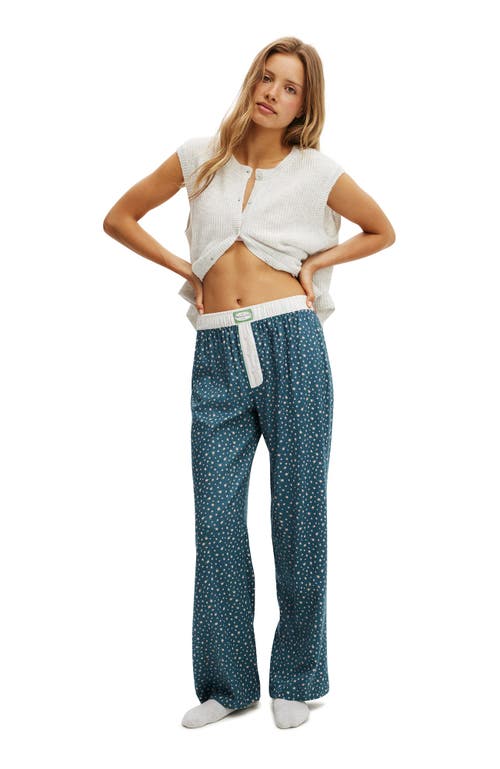Cotton On Body Flannel Wide Leg Pant In Blue