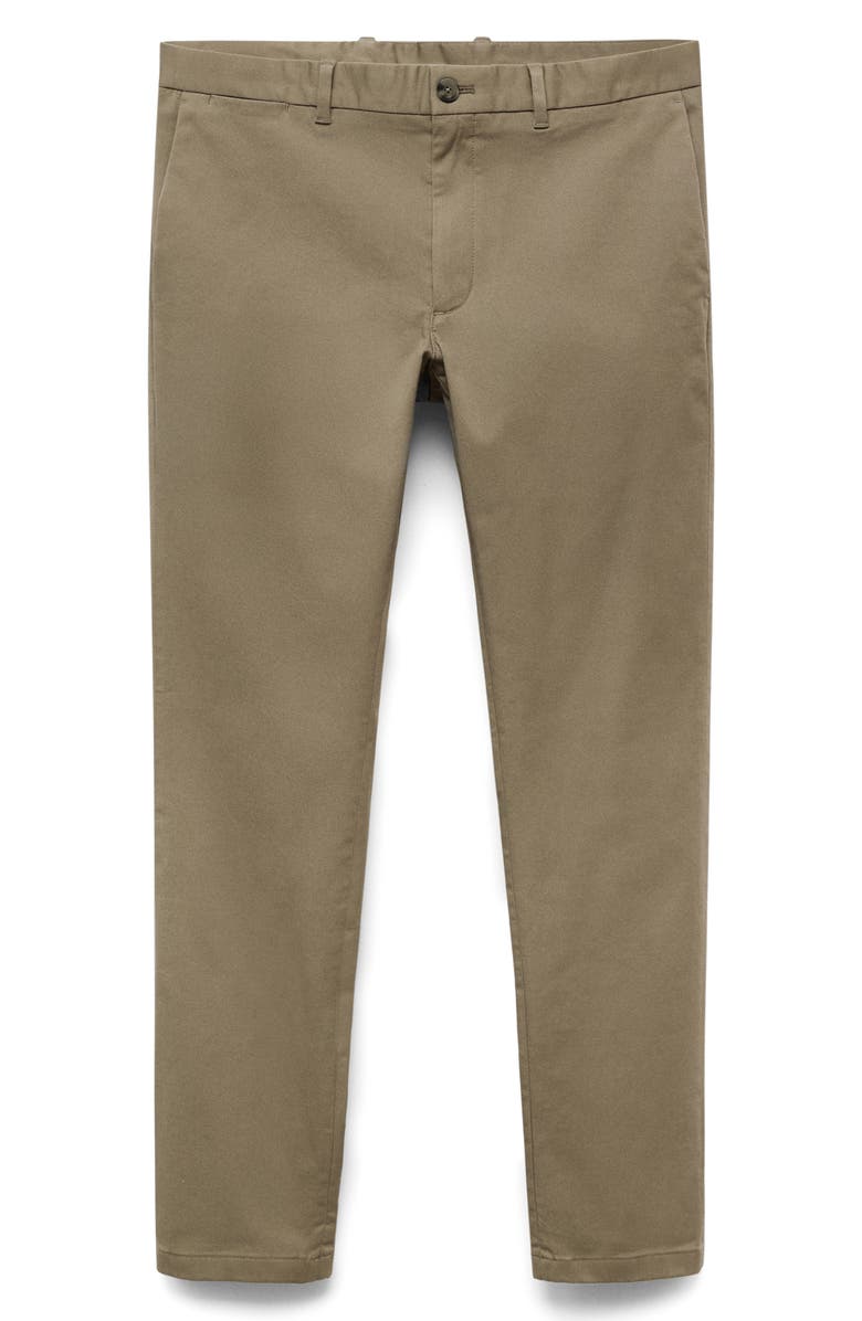 MANGO Barna Slim Fit Stretch Twill Chino Pants, Alternate, color, Mink Grey