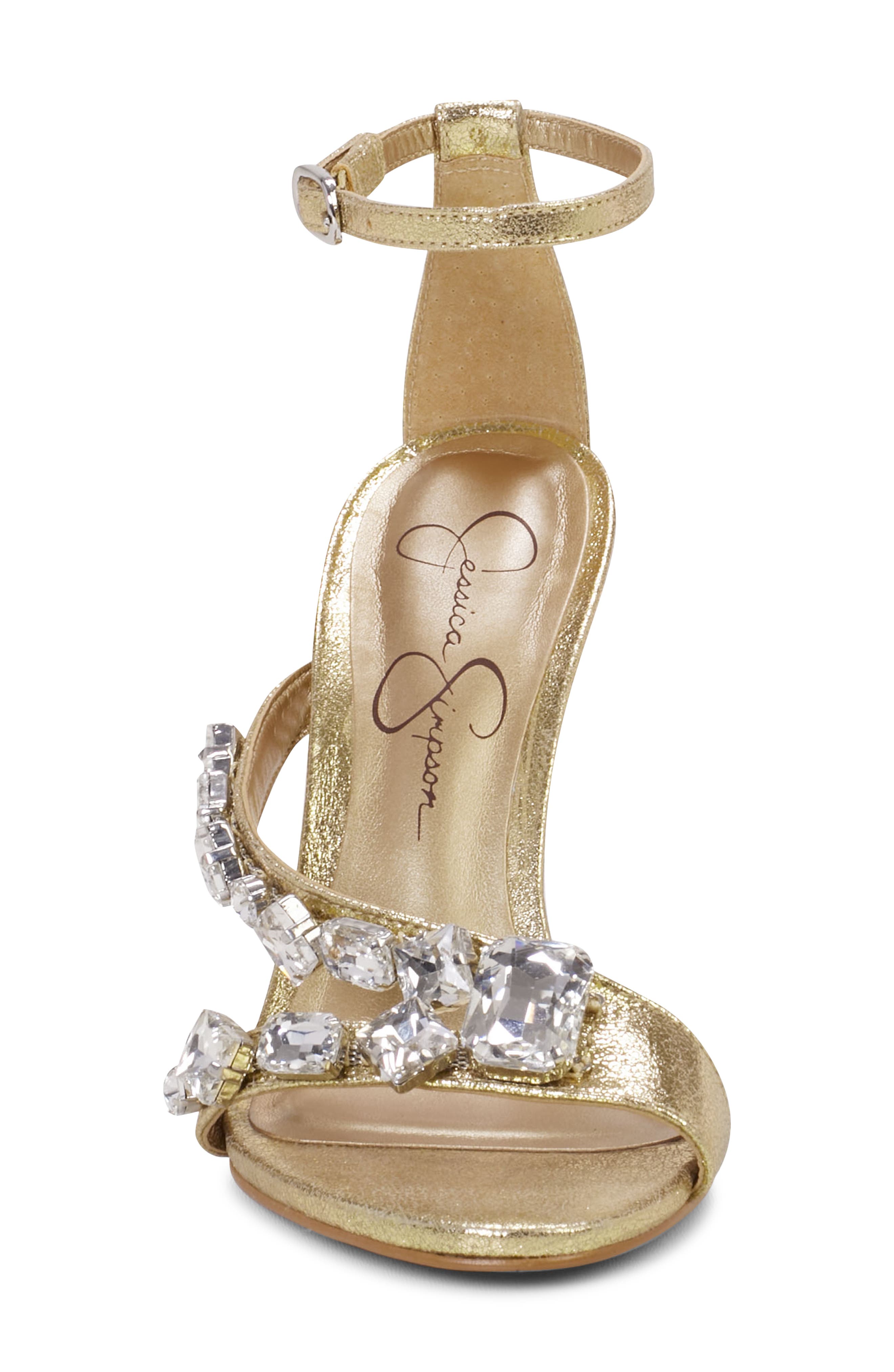 Jessica Simpson Raela Ankle Strap Sandal, Alternate, color, Gold