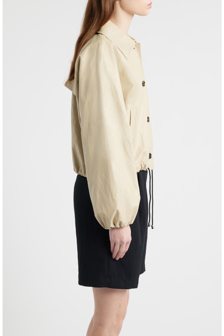 North Drawstring Hem Faux Leather Jacket, Alternate, color, DUNE
