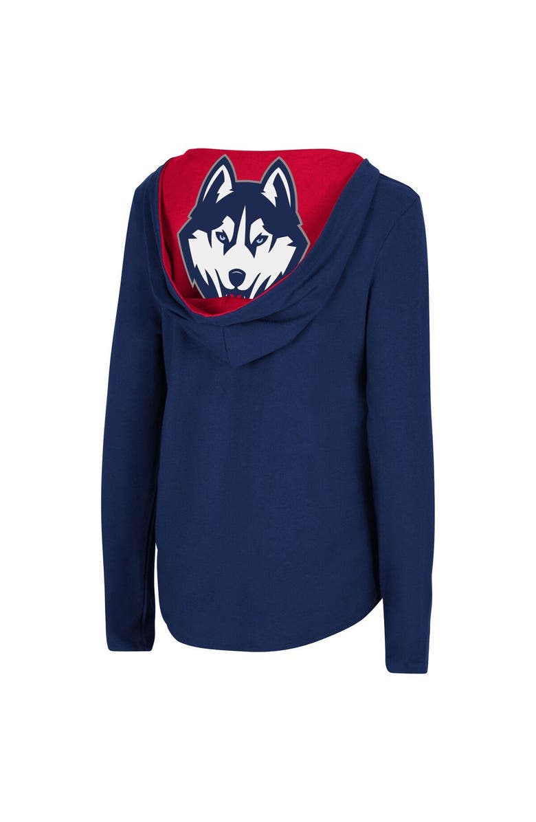 COLOSSEUM Women's Colosseum Navy UConn Huskies Catalina Hoodie Long Sleeve T-Shirt, Alternate, color, Navy