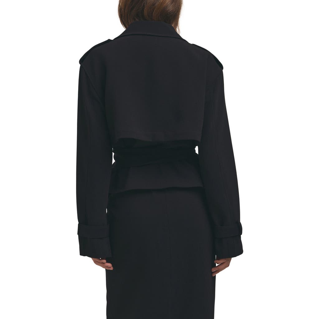 Favorite Daughter The Charles Crop Trench Coat In Black
