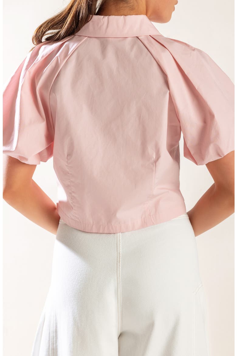 Puff Sleeve Cotton Top, Alternate, color, SOFT PINK