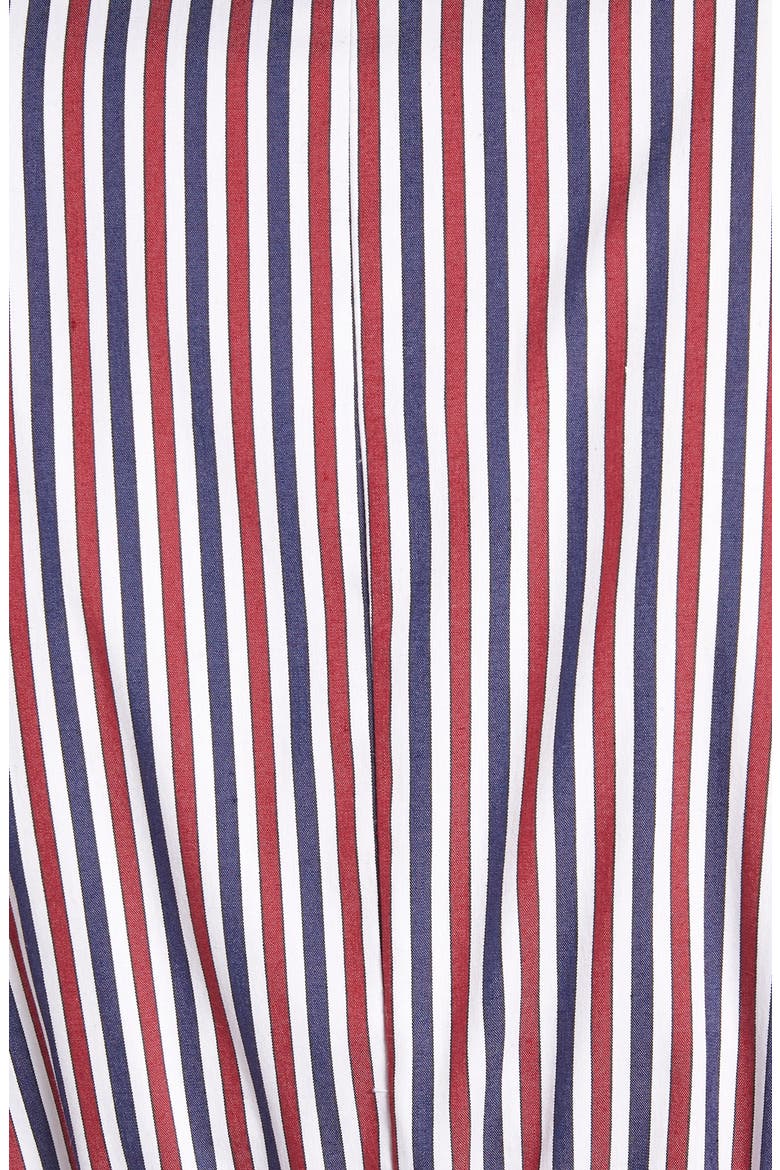 Belted Blouson Sleeve Blouse, Alternate, color, NAVY- BURGUNDY STRIPE