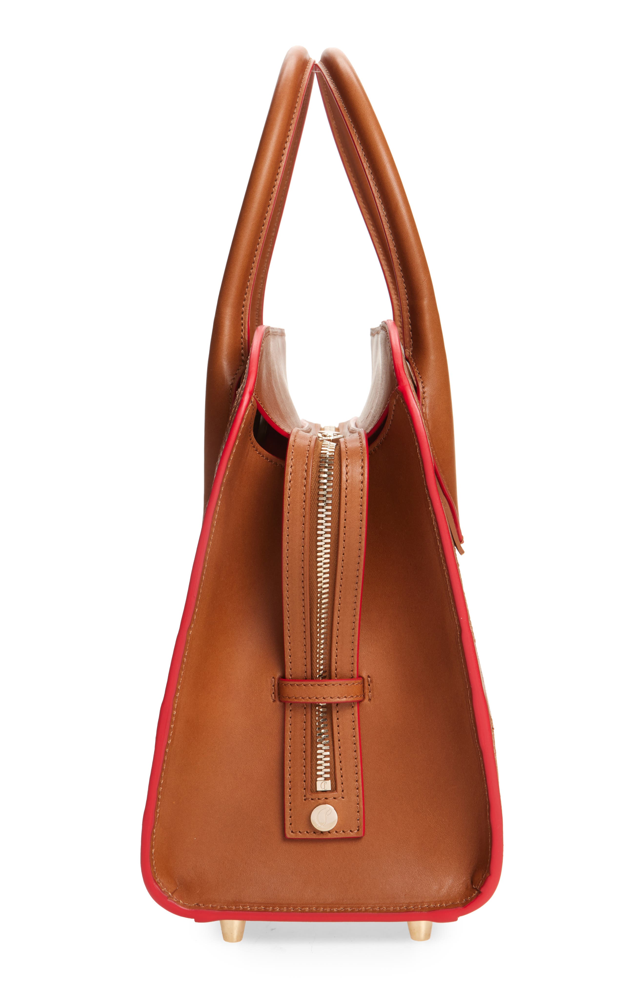 Christian Louboutin Medium Eloise Gaagal Leather Top Handle Bag, Alternate, color, Cuoio