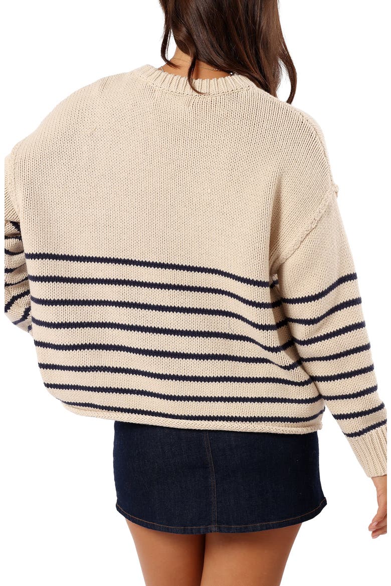 Tenzie Stripe Crewneck Sweater, Alternate, color, NATURAL NAVY