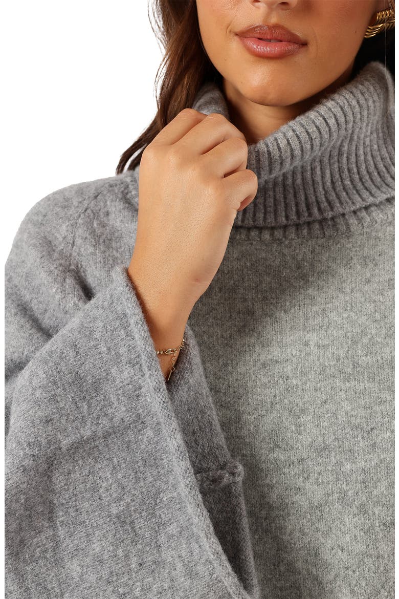 Bindy Oversize Turtleneck Sweater, Alternate, color, GREY