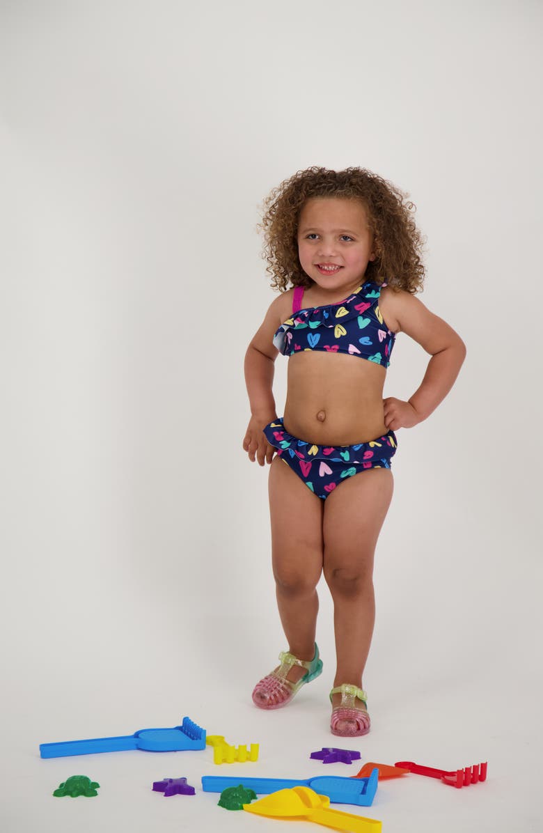 Andy & Evan Kids' Heart Print Two-Piece Swimsuit, Alternate, color, 
