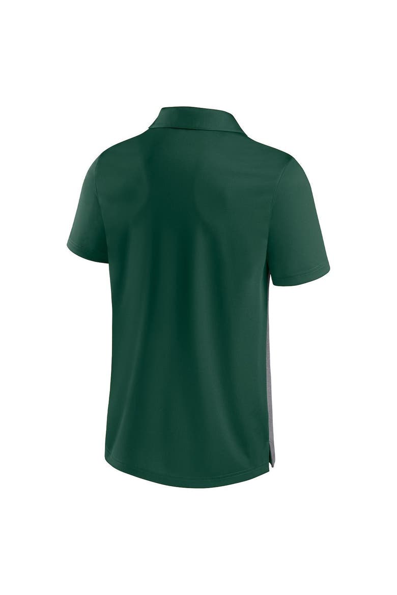 Men's Fanatics Hunter Green/Heathered Gray Miami Hurricanes Split Block Color Block Polo, Alternate, color, Green