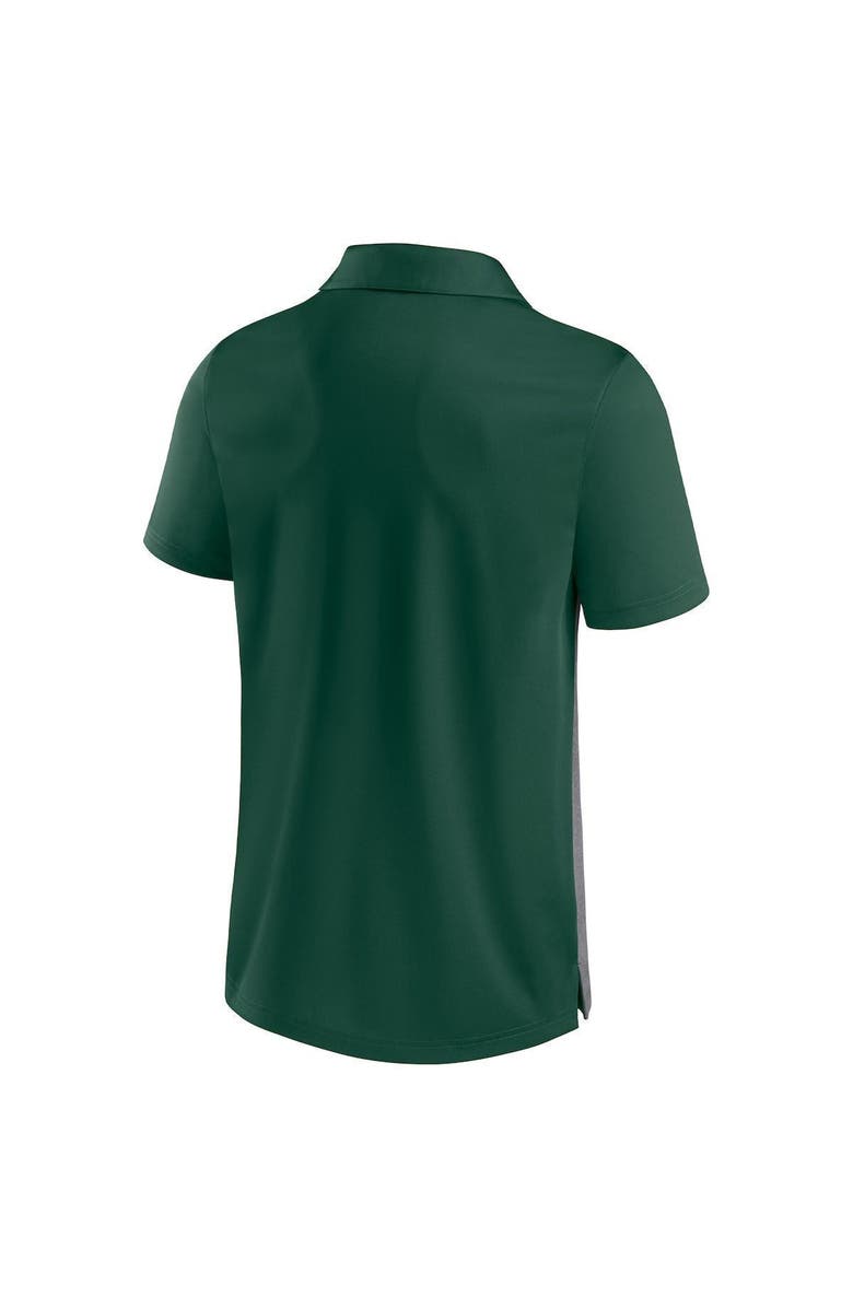 FANATICS Men's Fanatics Hunter Green/Heathered Gray Miami Hurricanes Split Block Color Block Polo, Alternate, color,