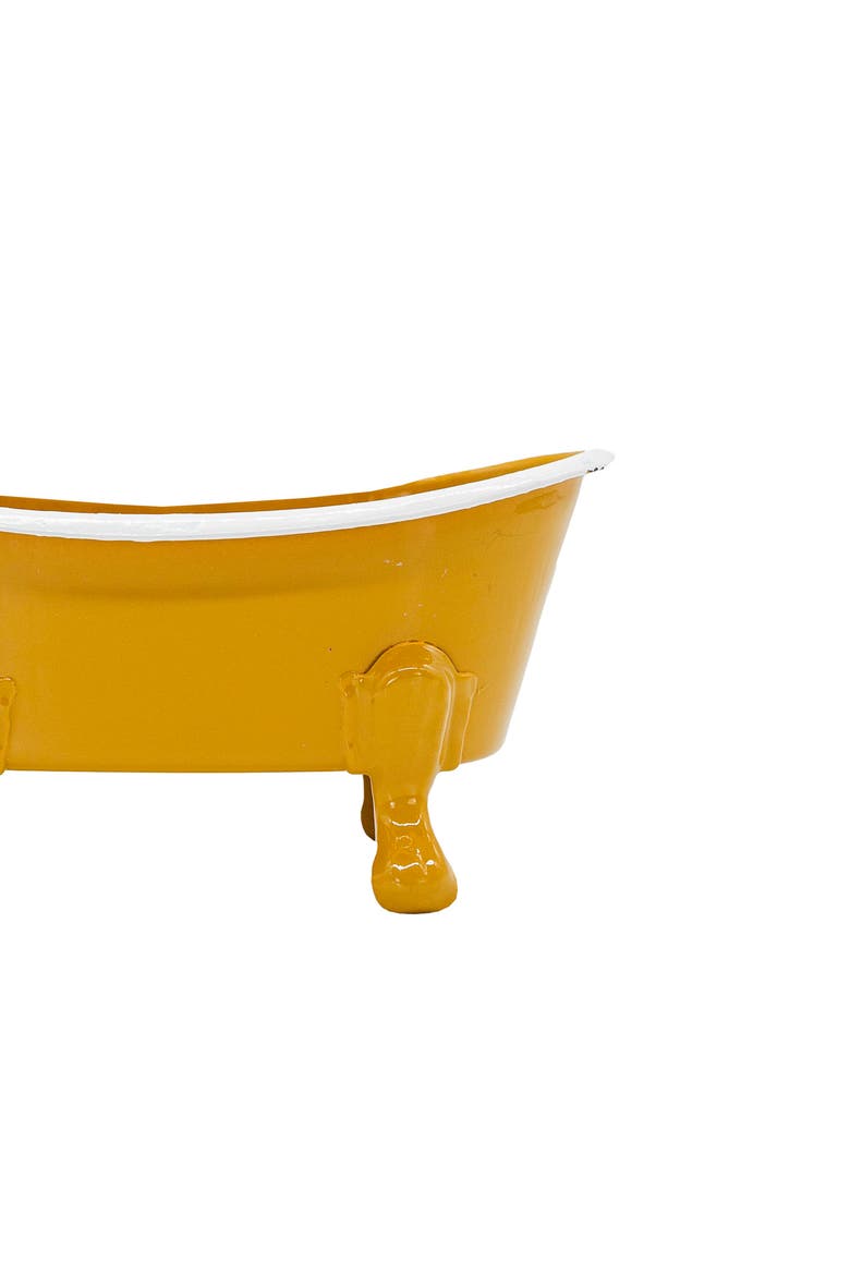 Mustard Enamel Bathtub Soap Dish Planter Metal, Alternate, color, Yellow