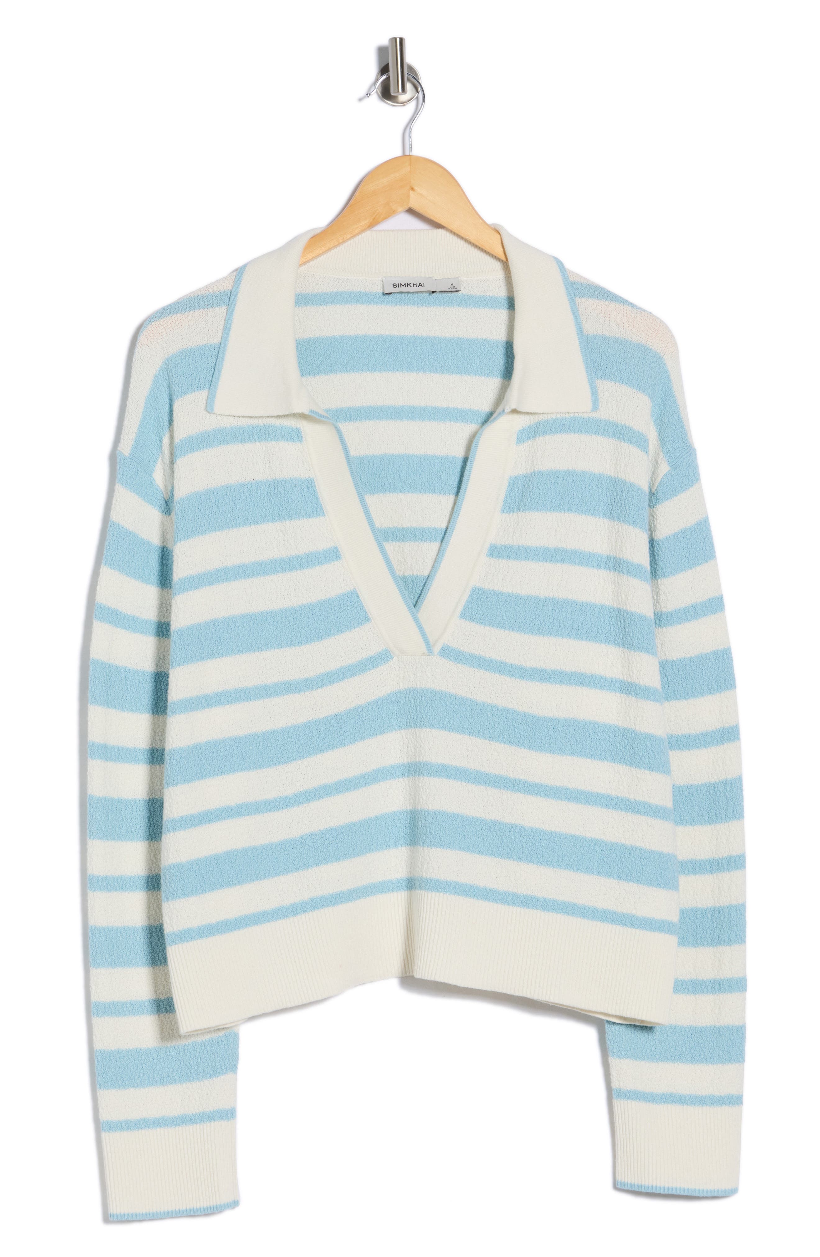Simkhai Miller Stripe Cotton & Silk Polo Sweater