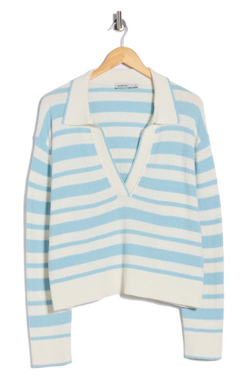 Miller Stripe Cotton & Silk Polo Sweater