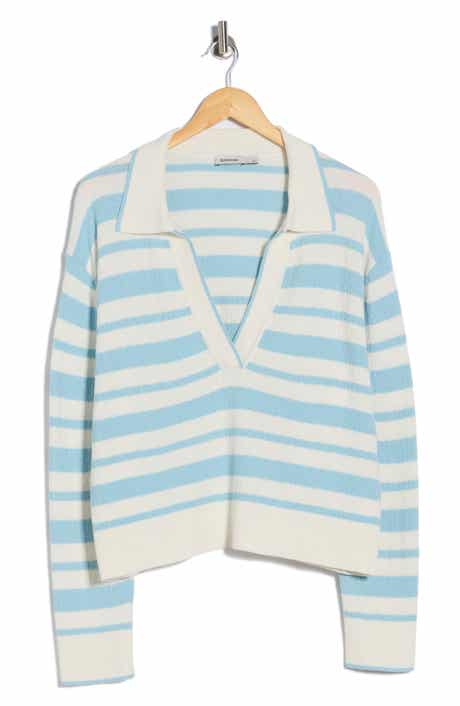 Simkhai Miller Stripe Cotton & Silk Polo Sweater