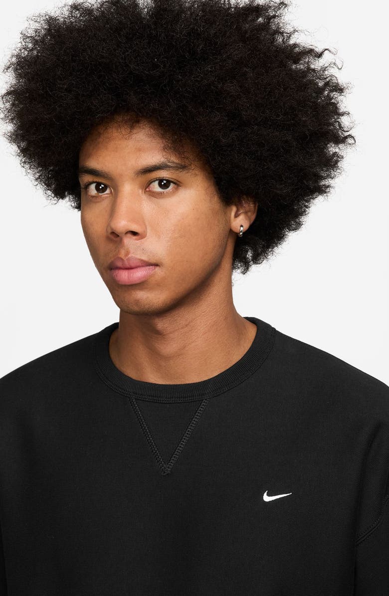 Nike Fleece Crewneck Sweatshirt, Alternate, color, 010 Black/White