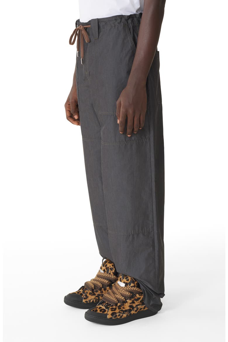 Wide-Leg Chambray Pants, Alternate, color, Black