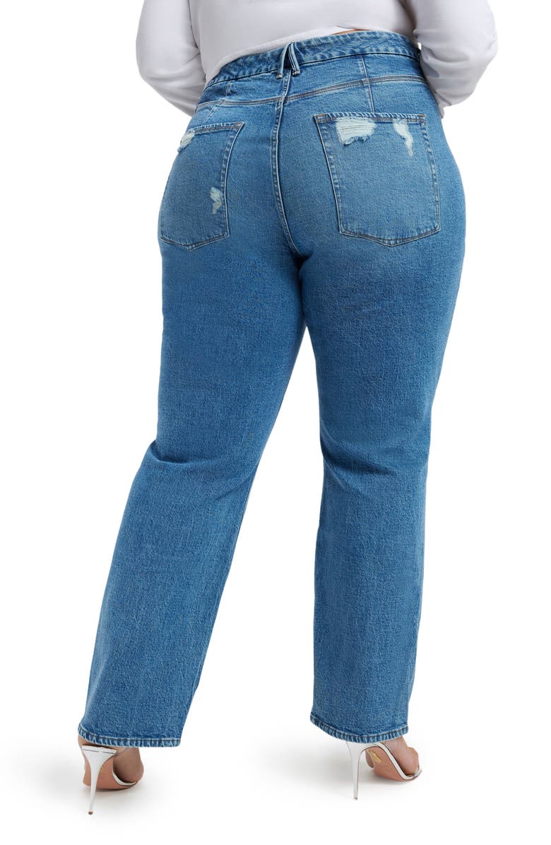 Good American Good '90s High Waist Straight Leg Jeans, Alternate, color,