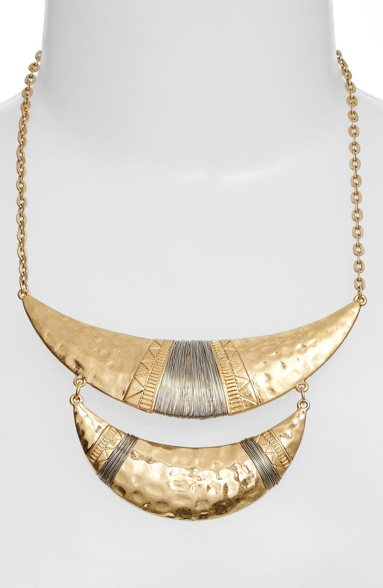 Panacea Wire Wrapped Crescent Necklace, Alternate, color, 