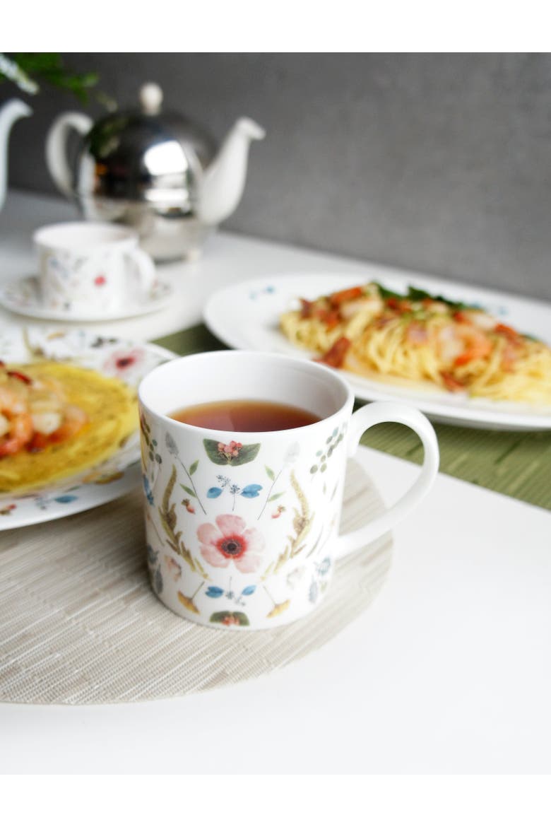 Scandinavian Floral Set of Two Mugs, Alternate, color, Multi