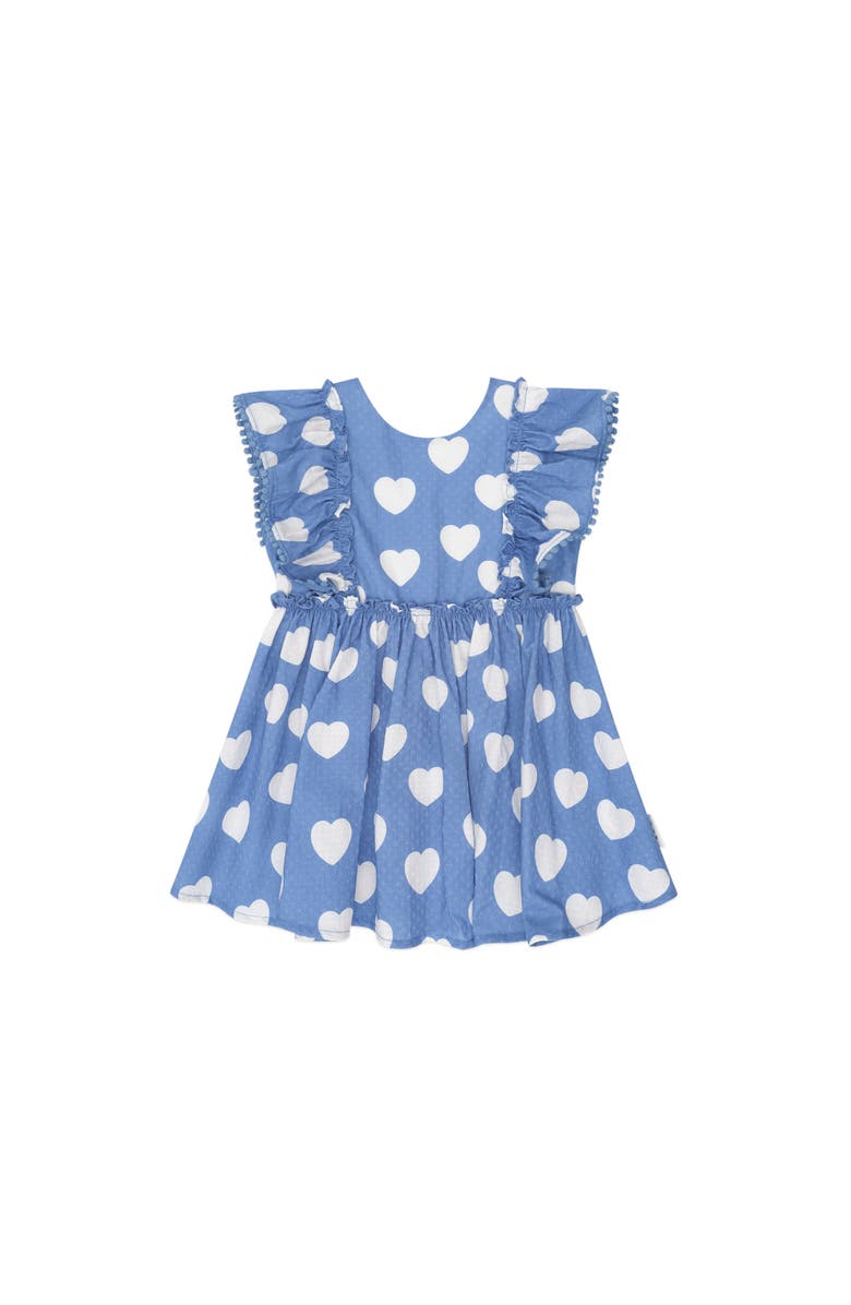 Huxbaby Frill Heart Bow Dress, Main, color, Bijou Blue