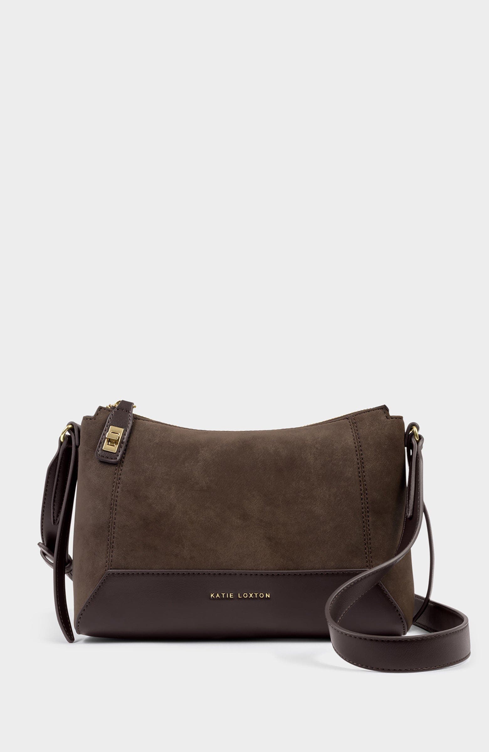 Charlbury Crossbody Bag, Main, color, Bitter Chocolate Suedette