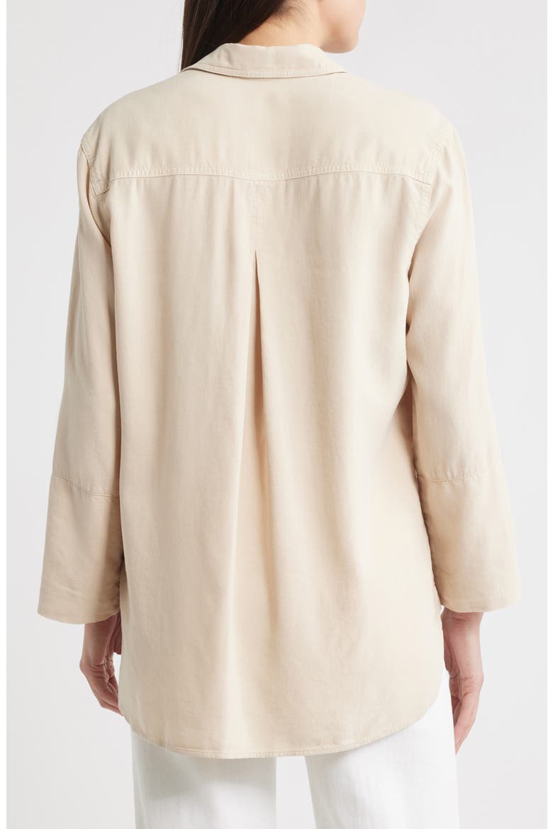 Shirttail Button-Up Shirt, Alternate, color, LINEN SAND
