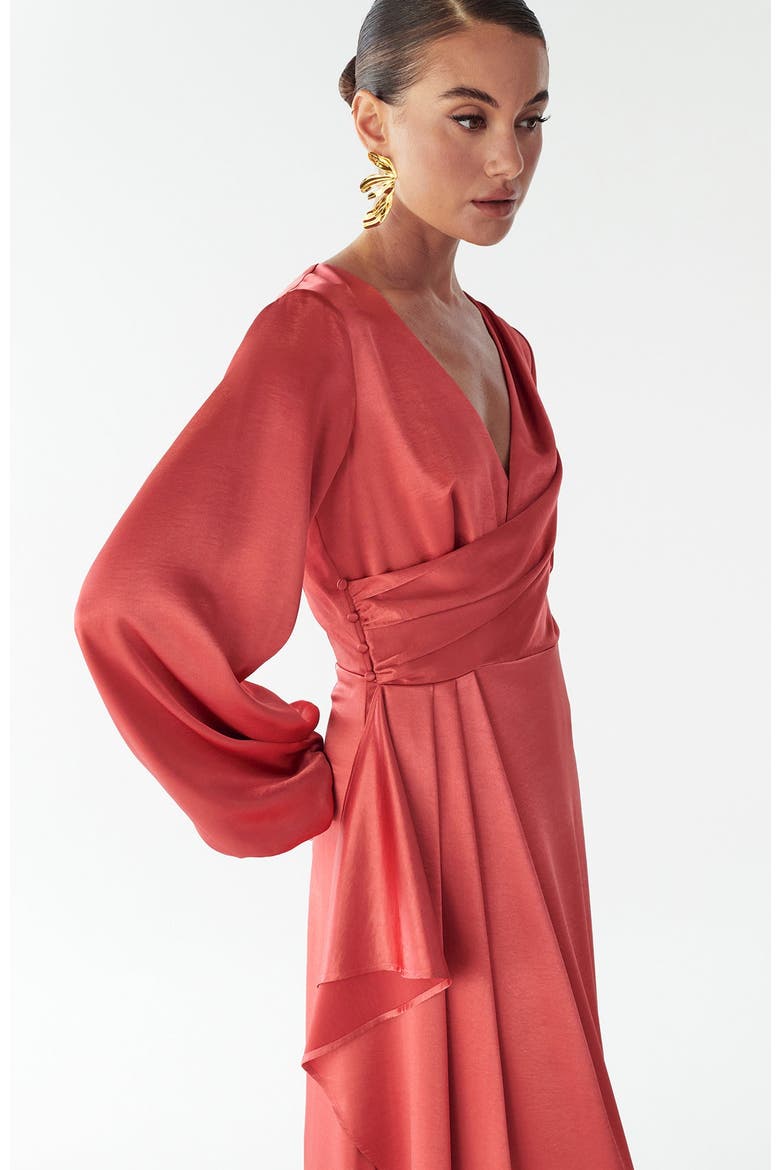 Philipa Midi Dress, Alternate, color, Vermilion