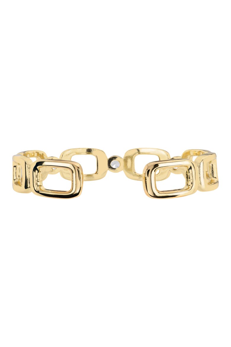 Modern Muse CZ Square Link Cuff Bracelet, Alternate, color, GOLD