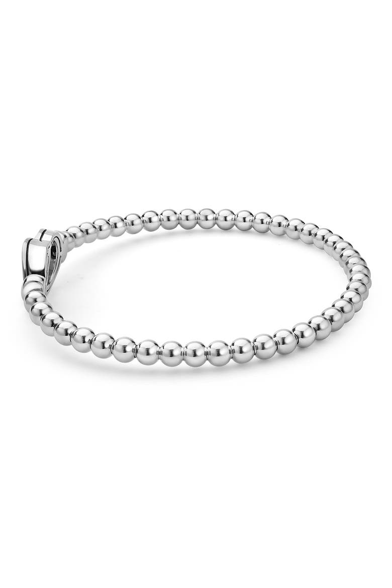 Signature Caviar Interlocking Diamond Stretch Bracelet, Alternate, color, SILVER